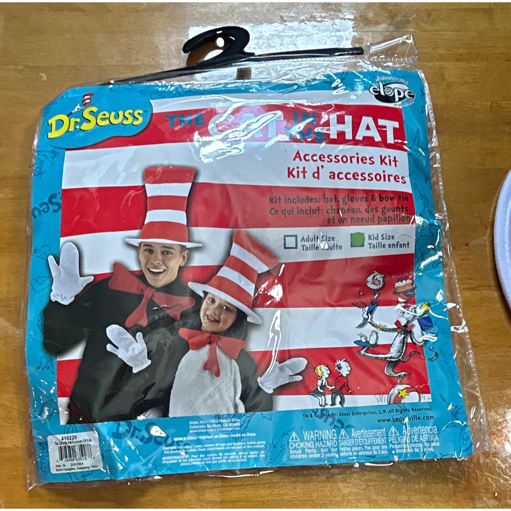 Dr. Seuss The Cat in the Hat Accessories Kit (Kid Size) – Hat, Gloves & Bowtie